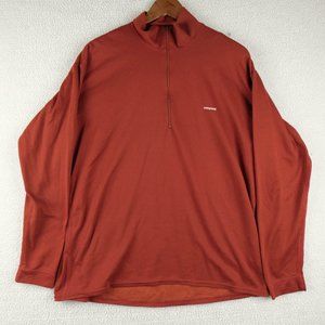 Patagonia Sweater Mens Large Red Lightweight Quarter Zip Athletic Outdoor Hiking